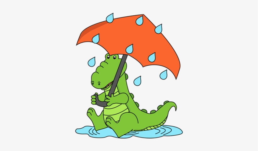 Alligator Sitting In The Rain - Rain Clip Art Free, transparent png #2503769