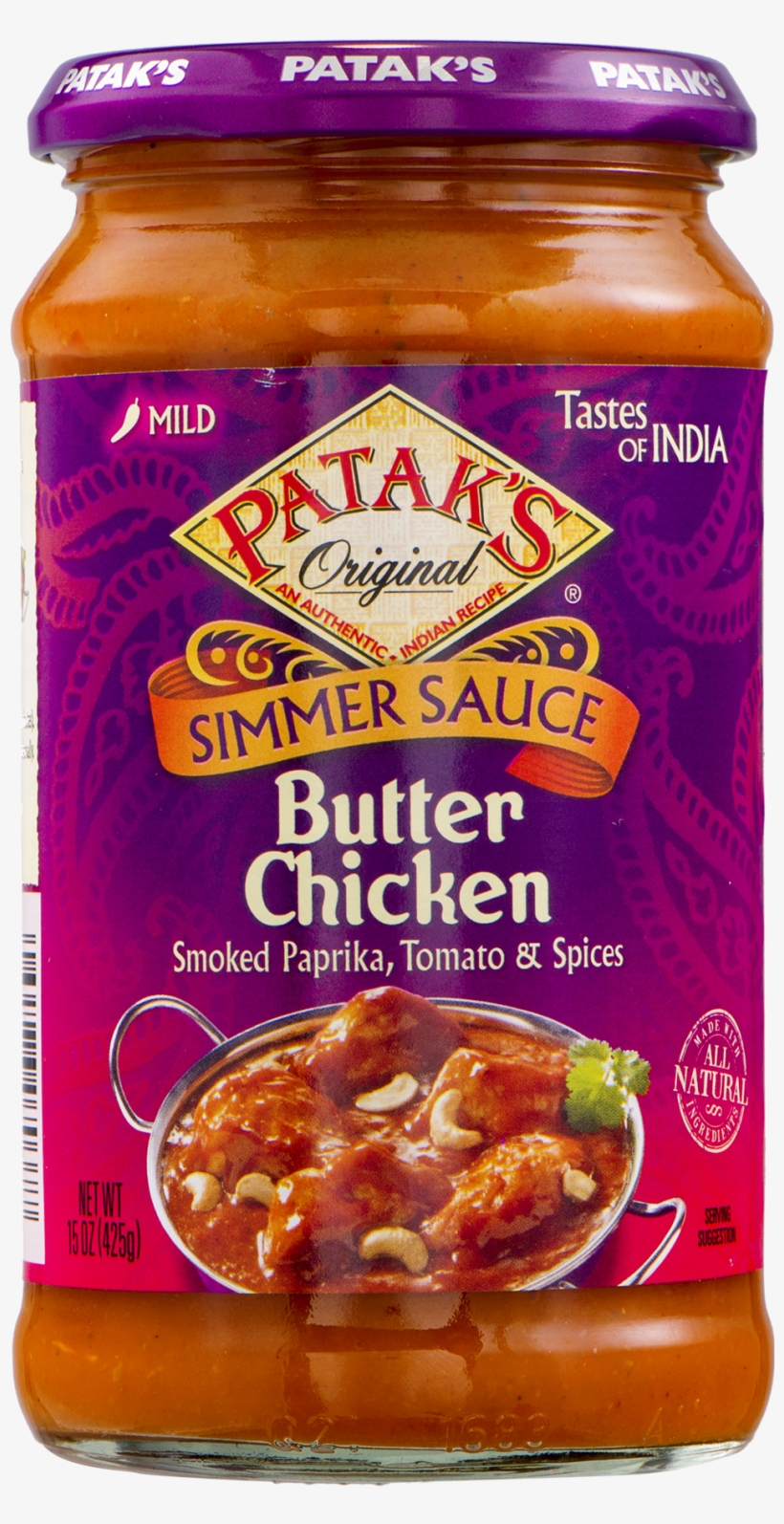 Patak's Tastes Of India Butter Chicken Simmer Sauce, - Pataks Simmer Sauce - Butter Chicken Curry - Mild -, transparent png #2504267