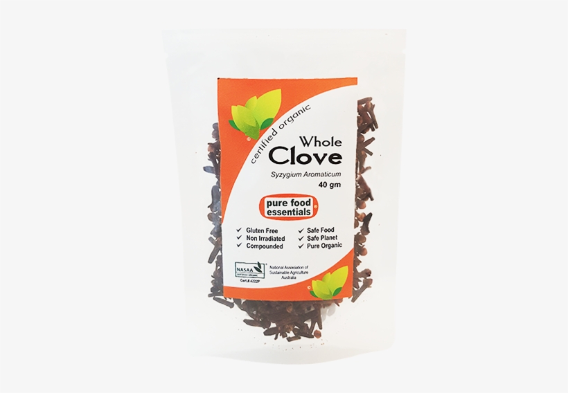 Organic Clove Whole 40g - Pure Food Essentials Organic Chilli Powder 80g (sachet), transparent png #2504411