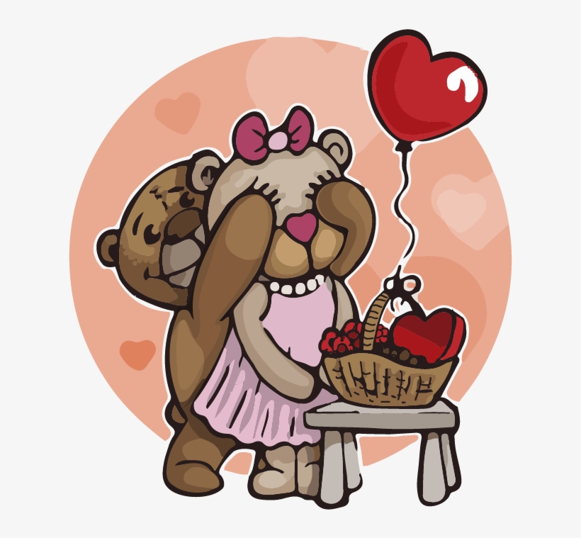 Romantic Clipart Valentines Day Teddy Bear - Teddy Bear Love Type, transparent png #2504626