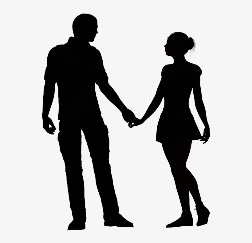 Go To Image - Couple Holding Hands Black Silhouette, transparent png #2504979