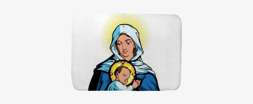 Vector Illustration Of Mother Mary With Jesus Christ - Society6 Mother Mary With Jesus Christ Slim Iphone, transparent png #2505833