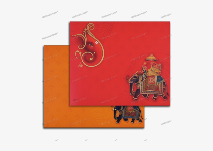 Rectangular Hindu Wedding Card - Wedding, transparent png #2505867