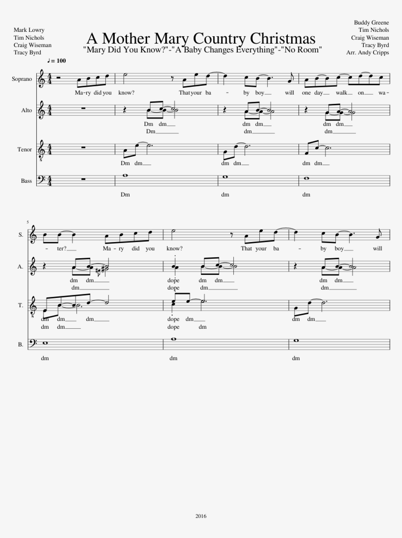 A Mother Mary Country Christmas Sheet Music Composed - New Rules Piano Sheet Music Pdf, transparent png #2505896