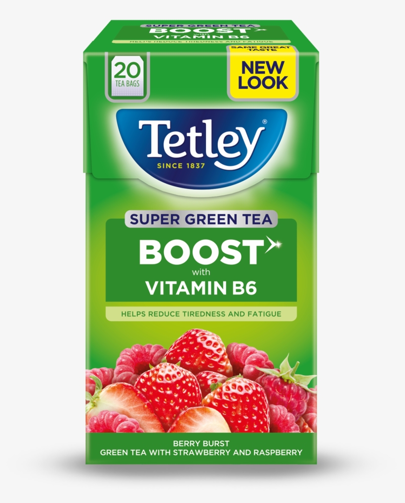 Super Green Boost Berry Burst - Tetley Extra Strong 75 Tea Bags, transparent png #2507522