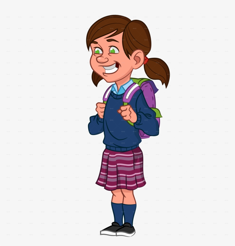 School Girl Clip Art - School Girl Png Clipart, transparent png #2507610