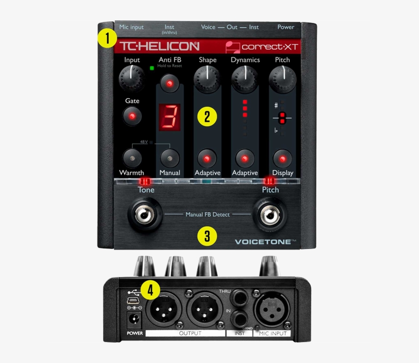 Eliminate Vocal Stress - Tc-helicon Voicetone Correct Xt Pitch Correction Pedal, transparent png #2509179