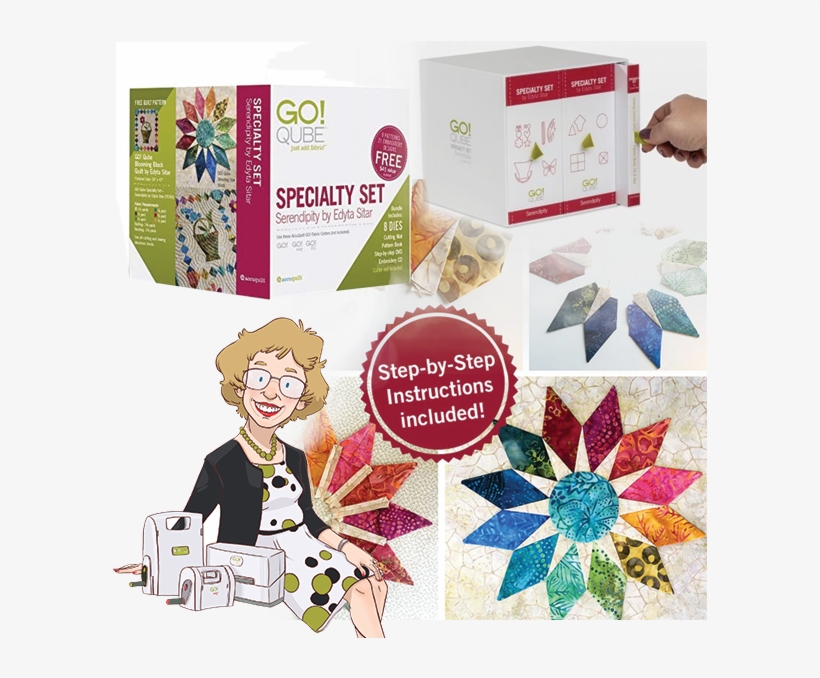 Qube Specialty Set - Accuquilt Go! Cube Serendipity By Edyta Sitar, transparent png #2509224