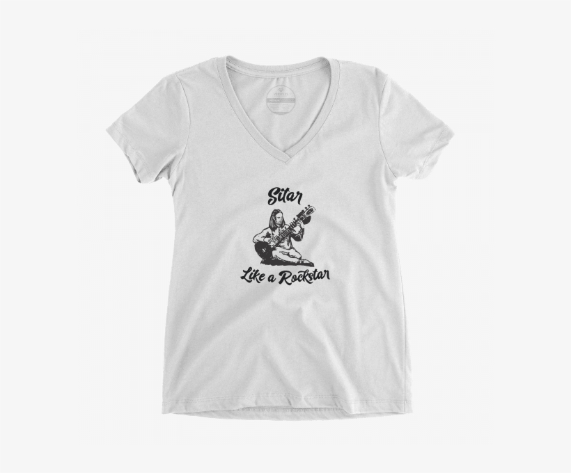 Sitar Like A Rockstar V-neck - T-shirt, transparent png #2509669