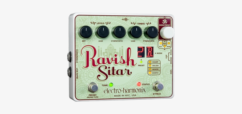 Electro-harmonix Ravish Sitar Pedal - Electro-harmonix Ravish Sitar Emulator Pedal, transparent png #2509697