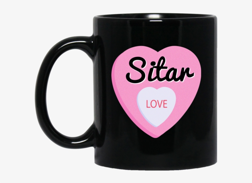 Sitar Love Valentine's Day Hearts Coffee Mug Black - Deadpool Spiderman Lion King Png, transparent png #2509730