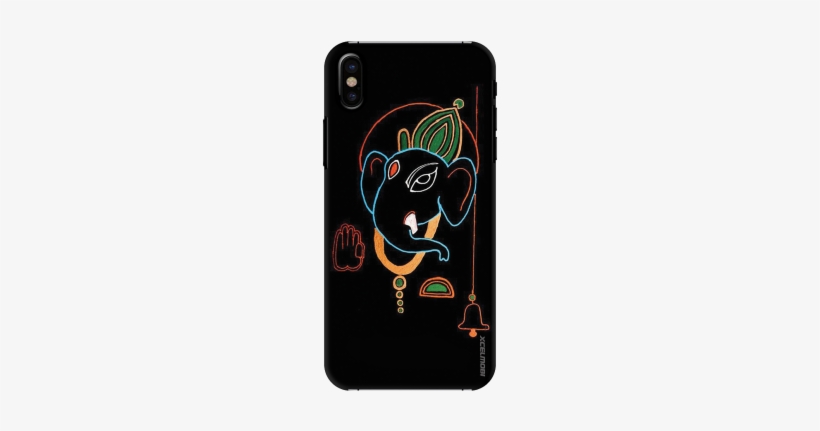 Colorful Ganpati Slim Back Cover For Apple Iphone X - Ganesha Clipart Neon, transparent png #2509862
