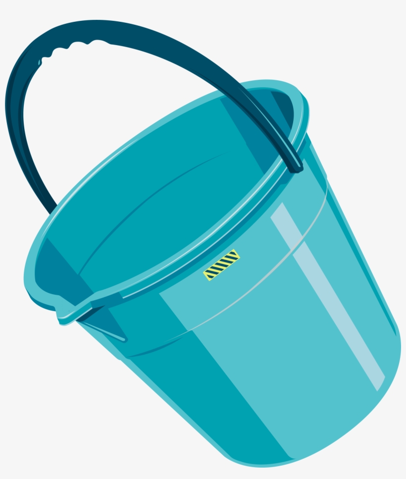 Blue Bucket Plastic Cartoon - Cartoon Bucket, transparent png #2510080