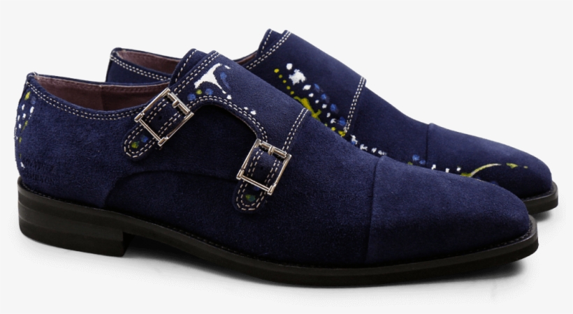 Lance 1 Suede Blue Color Drops Modica Black Monks - Slip-on Shoe, transparent png #2510635