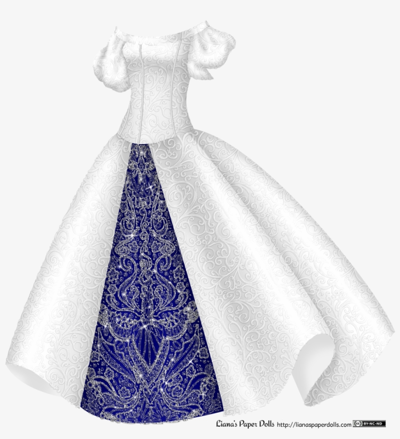 Graphic Transparent Stock Drawing Robes Princess Dress - Silver And White Princess Dress, transparent png #2510840
