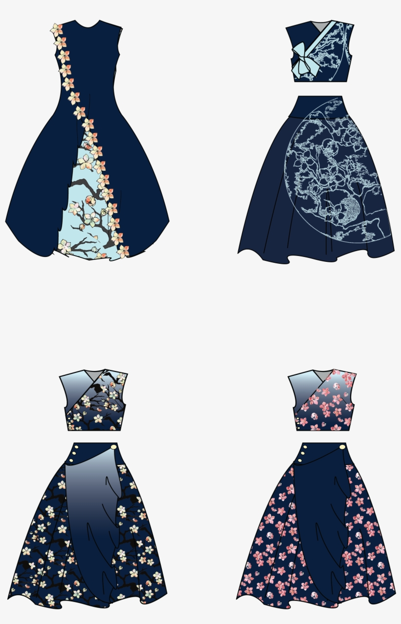 Drawing of Cocktail Dress