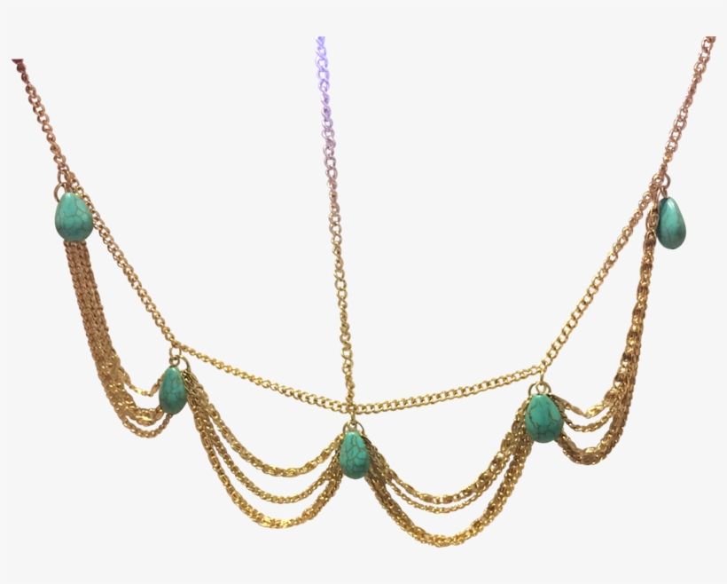 Aqua Stone & Scallop Head Jewellery - Necklace, transparent png #2511851