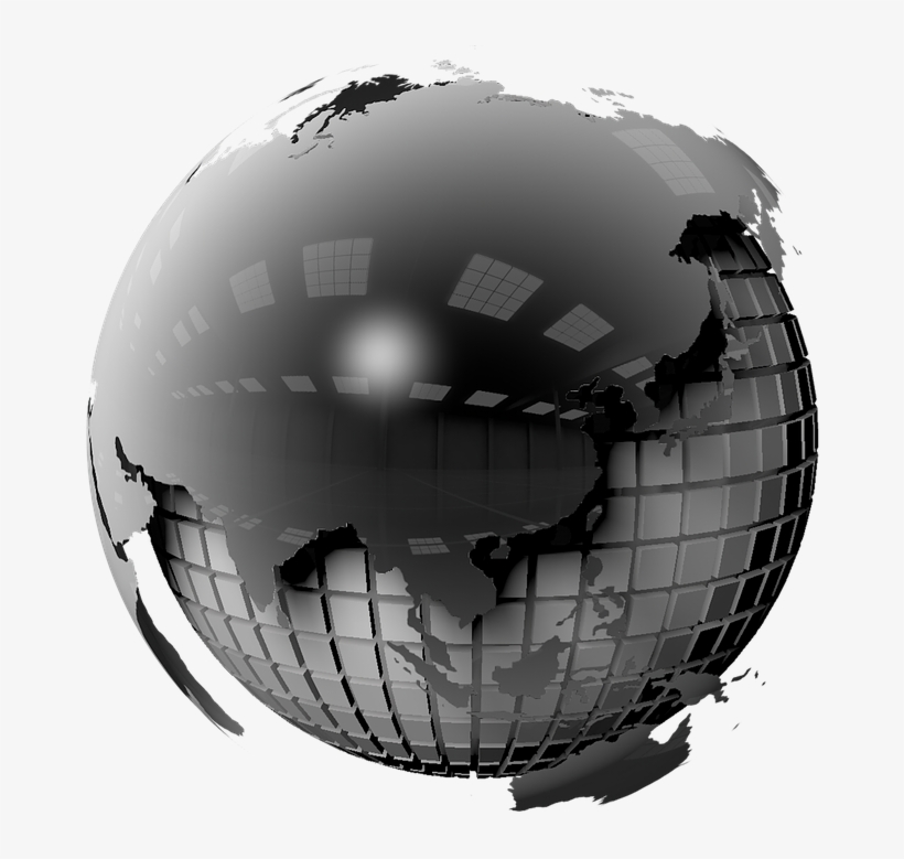 World Globe Earth - Globo Terrestre Bianco E Nero Png, transparent png #2513231