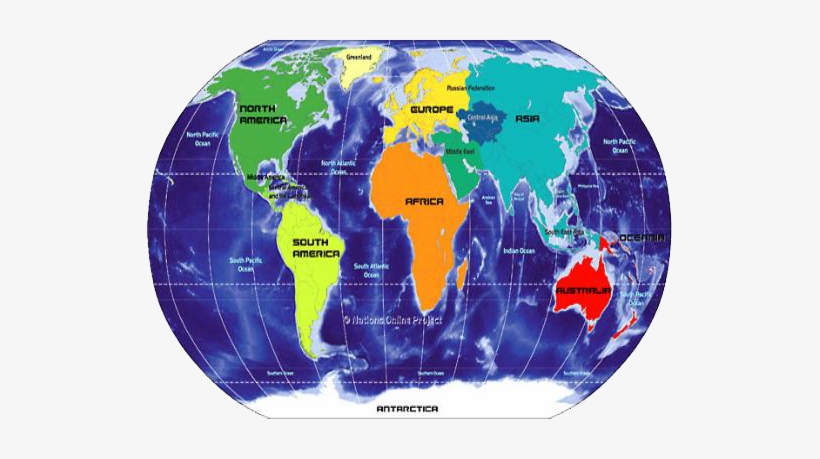 Best Immigration Services In Delhi - World Physical Map Continents, transparent png #2513659