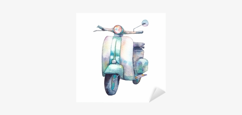 Vintage Transport Isolated On White Background - Vespa Free Watercolor, transparent png #2513904