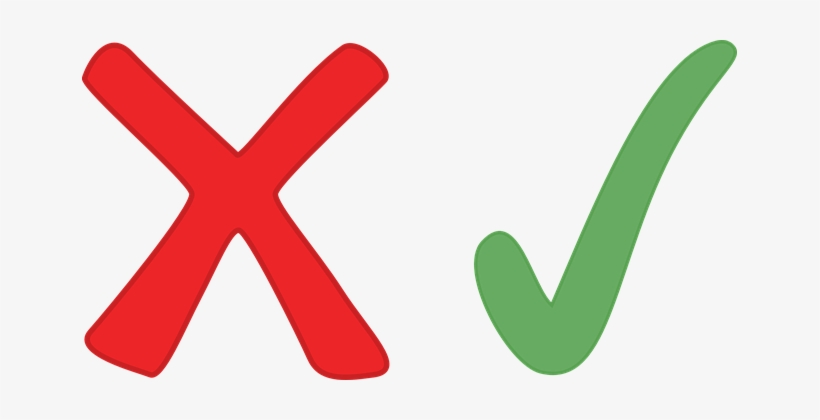 Right Wrong Red Green Icon Symbol Sign Sim - Right And Wrong Symbols, transparent png #2514355