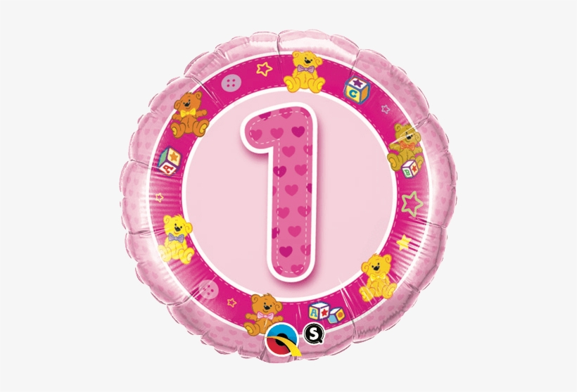 Age 1 Pink Teddies - 1st Birthday Background Design Png, transparent png #2514843