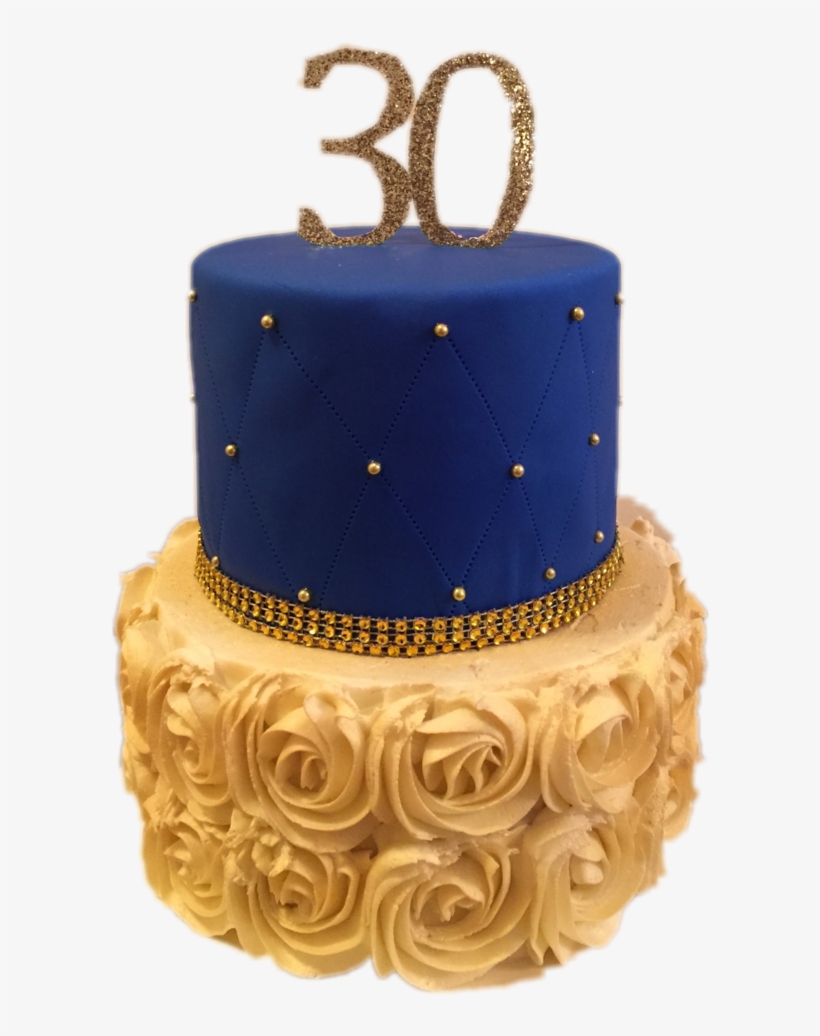 Banner Free Library Custom Cakes Fabipops Quilted Royal - Blue And Gold Birthday Cake, transparent png #2515850