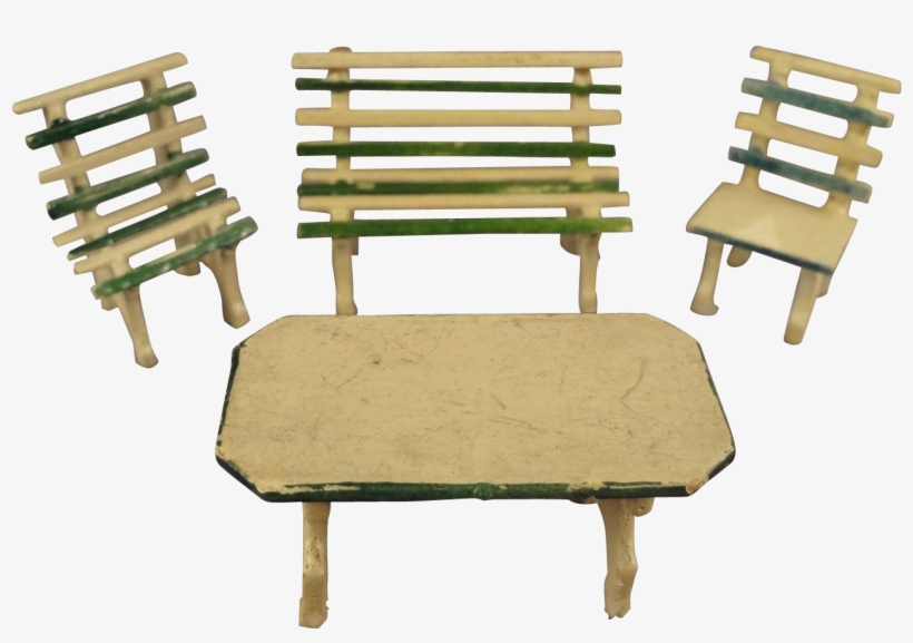 German Garden Set Park Bench Table Chairs In Small - Chair, transparent png #2516482