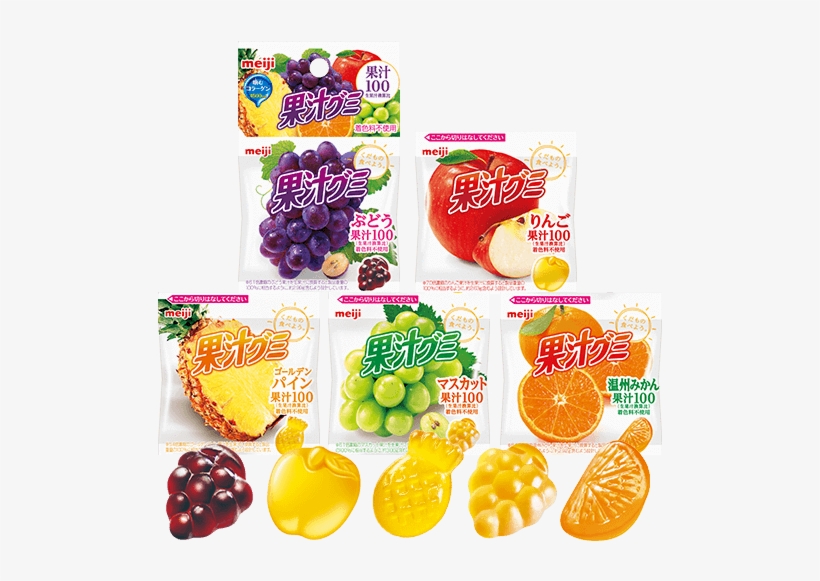 Meiji Kaju Gumi 5 Flavors - Japan Meiji Grape Flavor Fruit Juice Gummy Collagen, transparent png #2516785