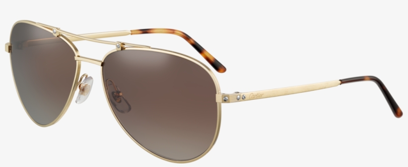 Santos De Cartier Sunglassesmetal, Brushed Golden Champagne - Cartier Mens Sunglasses Gold, transparent png #2517974