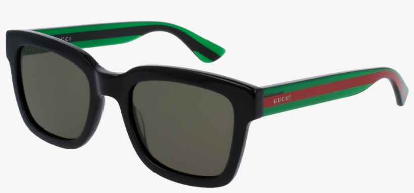 Gucci Gg0001s-002 Black/green 52mm Urban Men Sunglasses - Gucci Sunglasses Gg0001s, transparent png #2518084