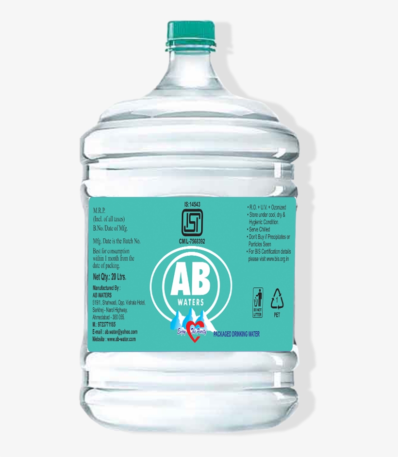 Water Jar 20 Ltr - Bisleri 20 Litre Water Can, transparent png #2518086