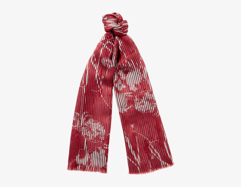 Riva Stripe Floral Jacquard Scarf - Scarf, transparent png #2518463
