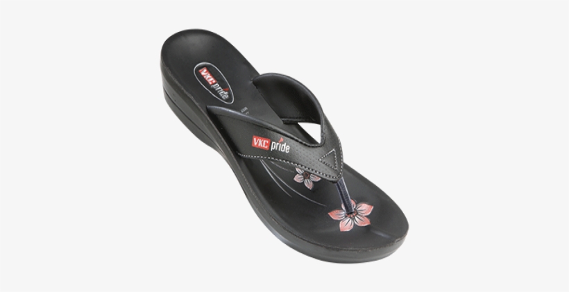 Vkc Pride Black Slippers For Women-102 - Nallur Shopping, transparent png #2518861