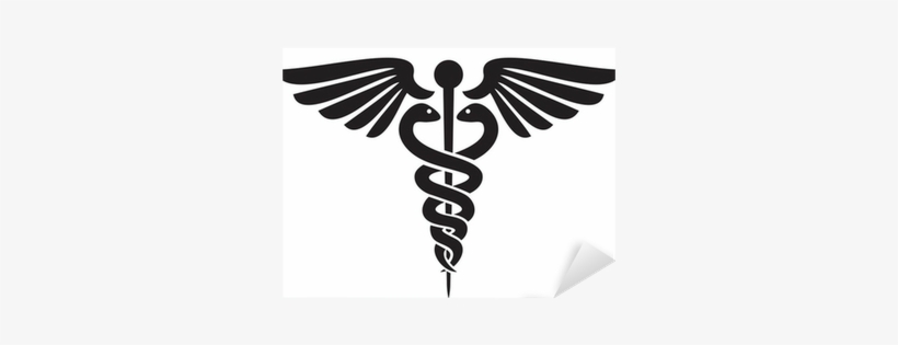 Caduceus Medical Symbol Black Sticker - Pharmacy Logo Snake And Moon, transparent png #2520421