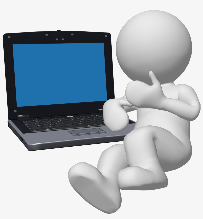 Man With Notebook - 3d Man With Laptop Png, transparent png #2521161
