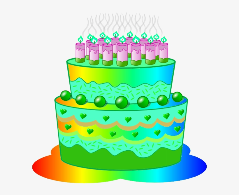 Birthday Cake B Image - Green Birthday Cake Clipart, transparent png #2522019