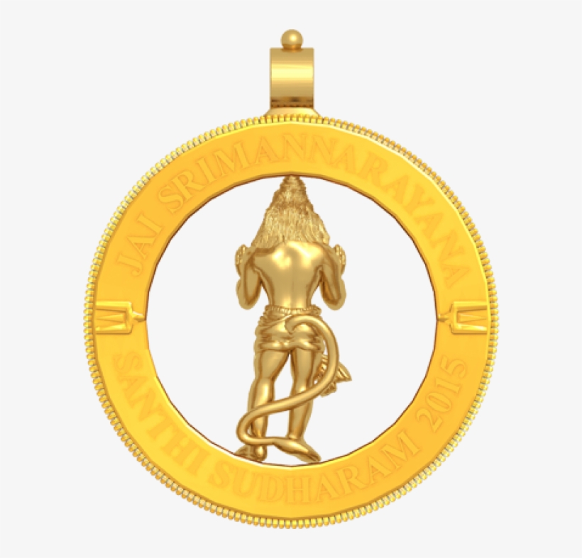 Hanuman 3d Gold Pendant - Pendant, transparent png #2522704
