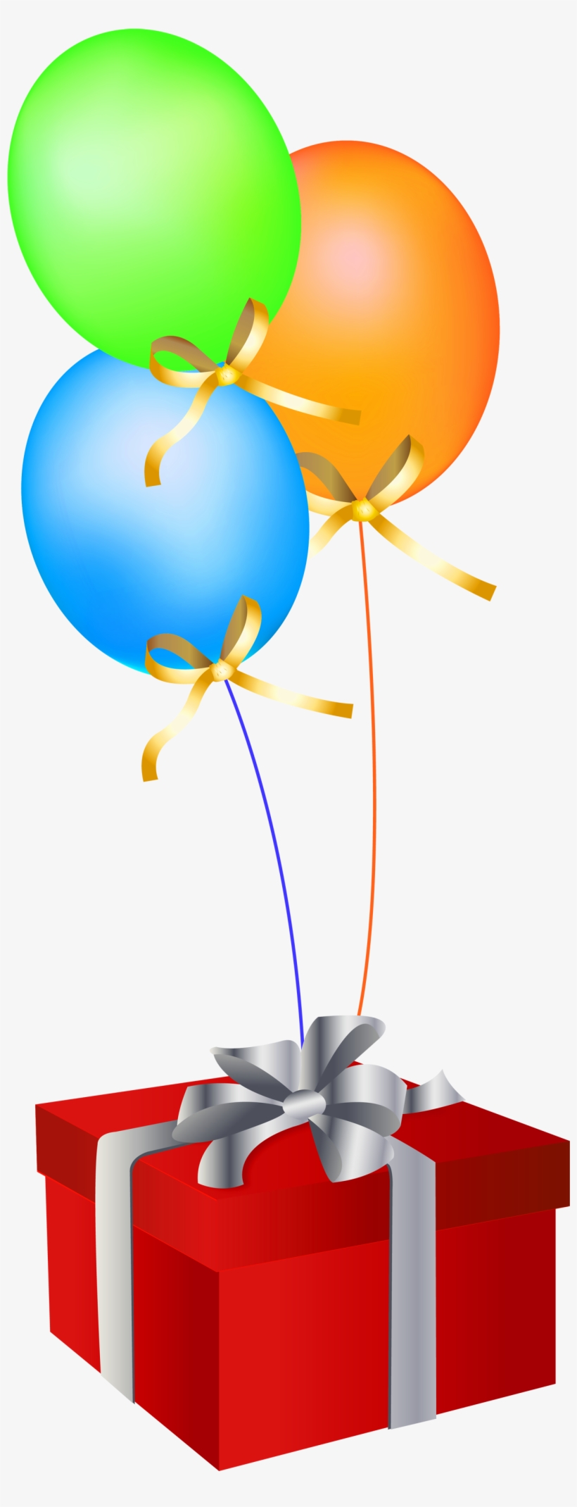 Red Box With Balloons Gallery Yopriceville High - Gift And Balloons Png, transparent png #2525531