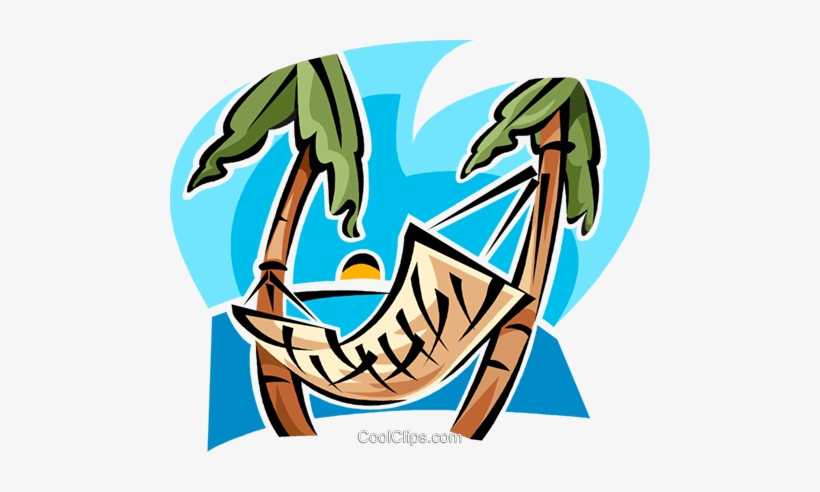 Hammock Between Two Trees Royalty Free Vector Clip - Hammock Between Palm Trees, transparent png #2526327