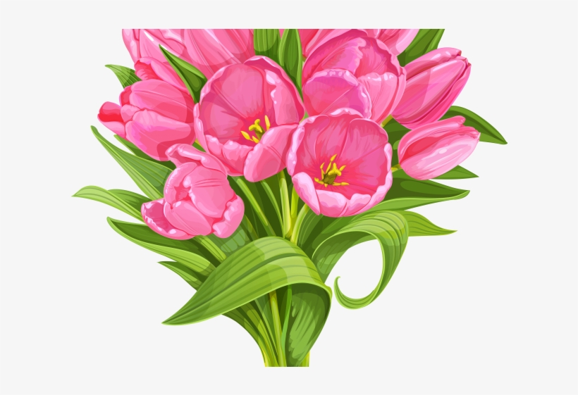 Tulip Clipart Flower Bokeh - Transparent Background Bouquet Of Flowers Clipart, transparent png #2526949