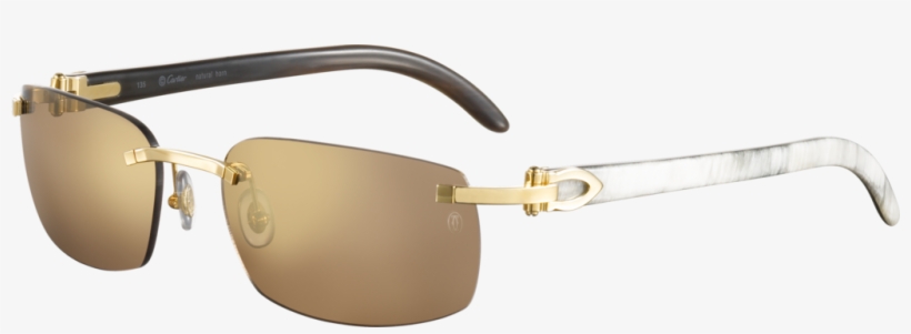 C Décor Sunglasseswhite Buffalo Horn, Smooth Golden - Cartier Eyewear: California-t8200759, transparent png #2529071