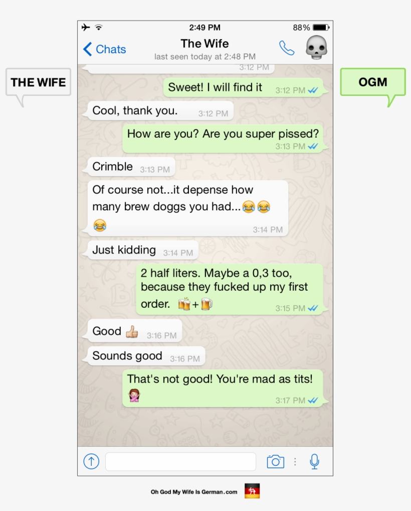 Funny Whatsapp Messages Germany Oh God Wife Is German - Funny Post For  Whats App - Free Transparent PNG Download - PNGkey