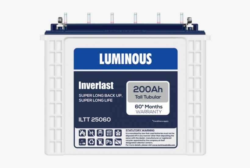 Tubular Batteries - Luminous Inverter Battery 220ah Price, transparent png #2529208