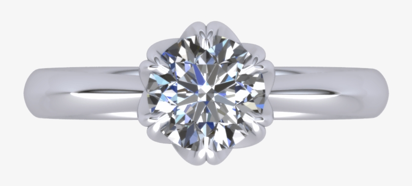 Jewellery Models Png Download - 10k White Gold Engagement Ring Jewelry For Women Round, transparent png #2529357