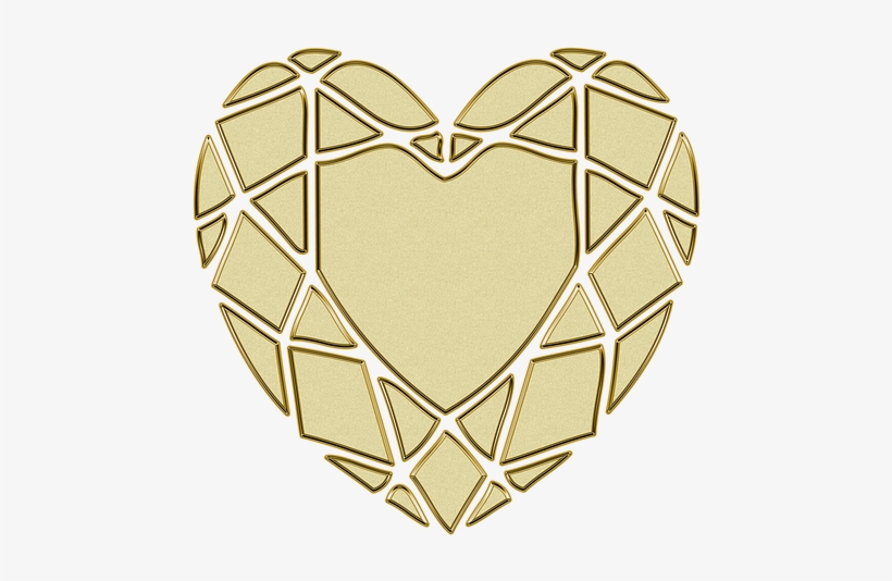 Heart, Golden, Gold, Ornament, Love, Gold Decor, Metal - Gold, transparent png #2529359