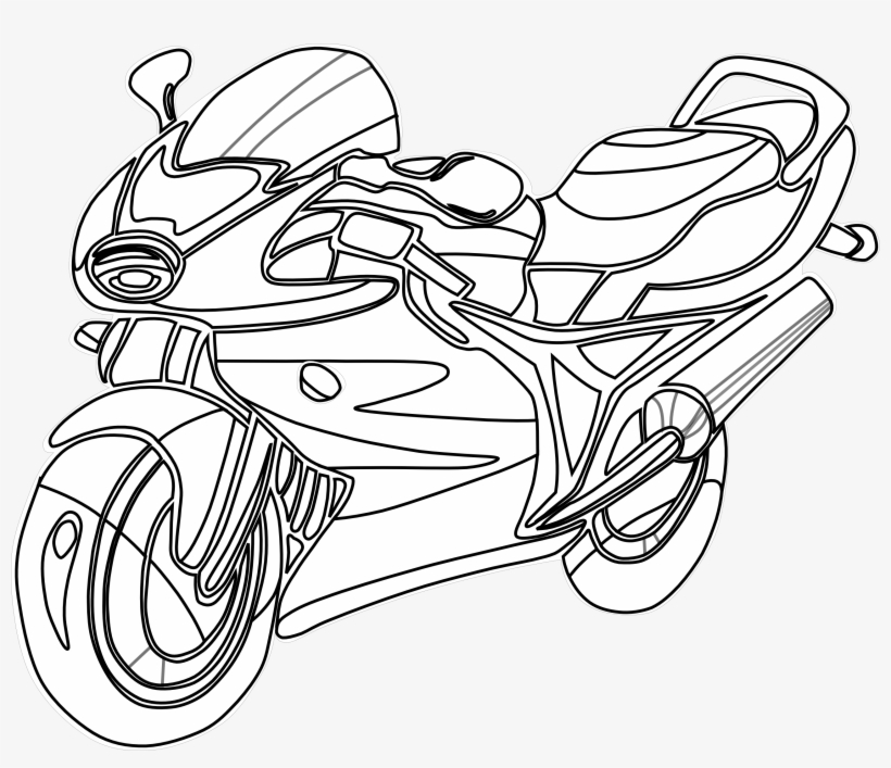 Clip Art Royalty Free Biker Drawing Chopper - Motorcycle Colouring Pages, transparent png #2530350