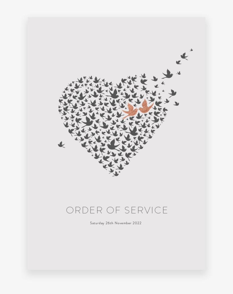 Love Birds Wedding Order Of Service - Wedding, transparent png #2530947