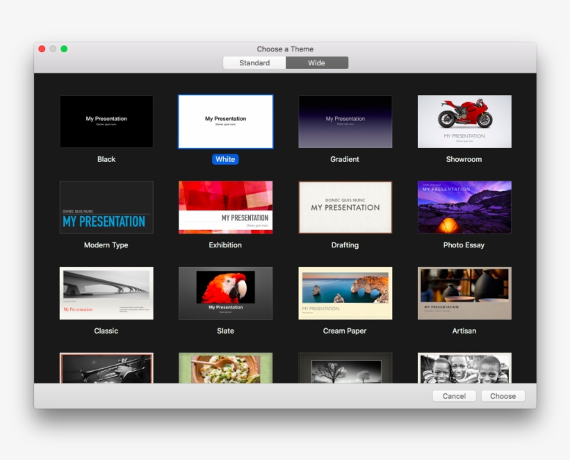 Theme Selection In Keynote - Keynote, transparent png #2531117