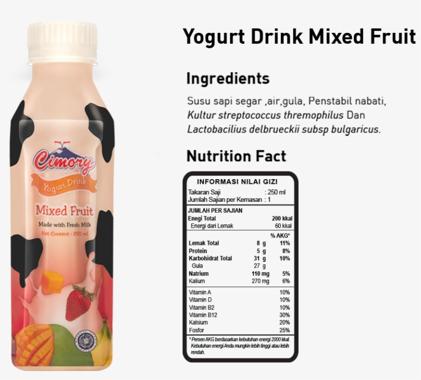 Yogurt Mixed Fruit Detail - Cimory Mix, transparent png #2531385